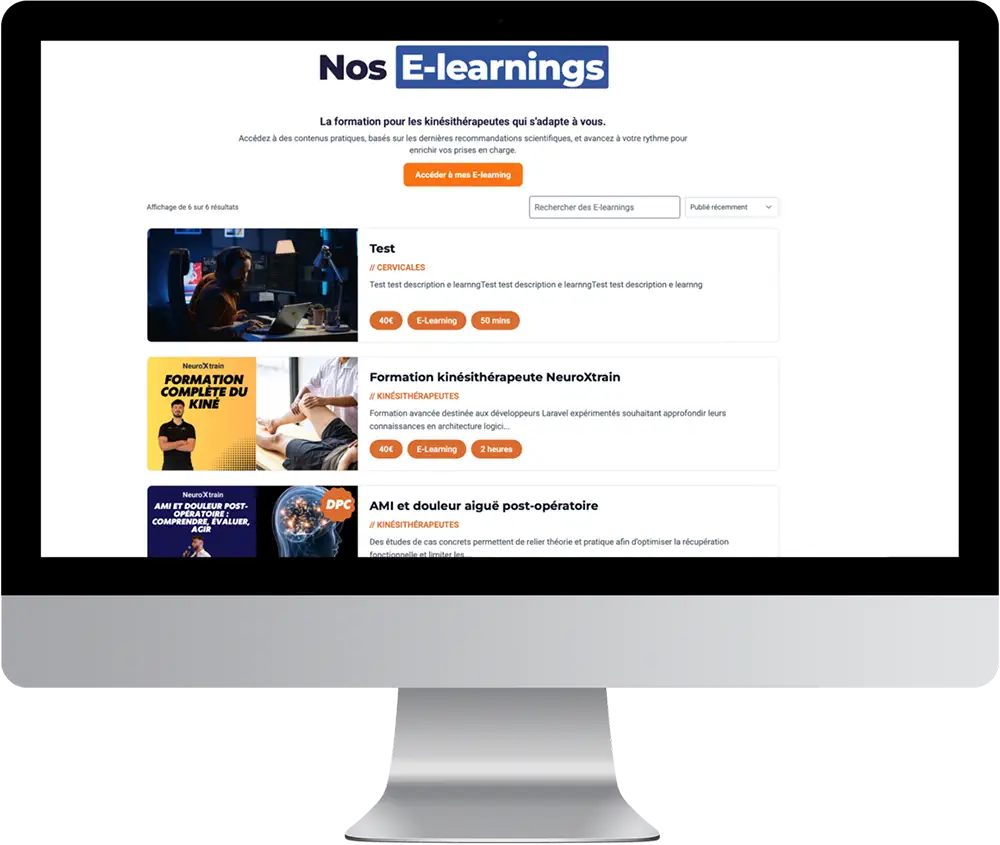 Aperçu des formations en ligne NeuroXtrain