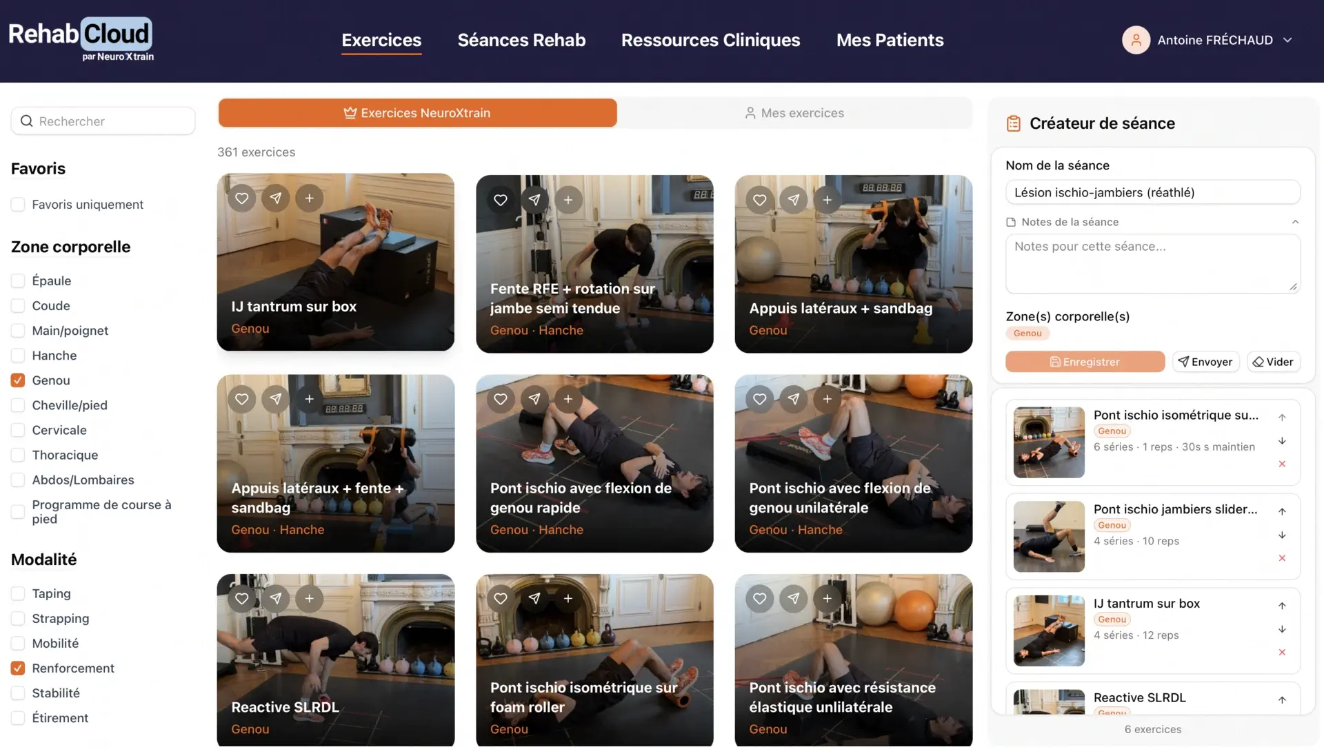 Rehabcloud Screenshot Statefull Exercises